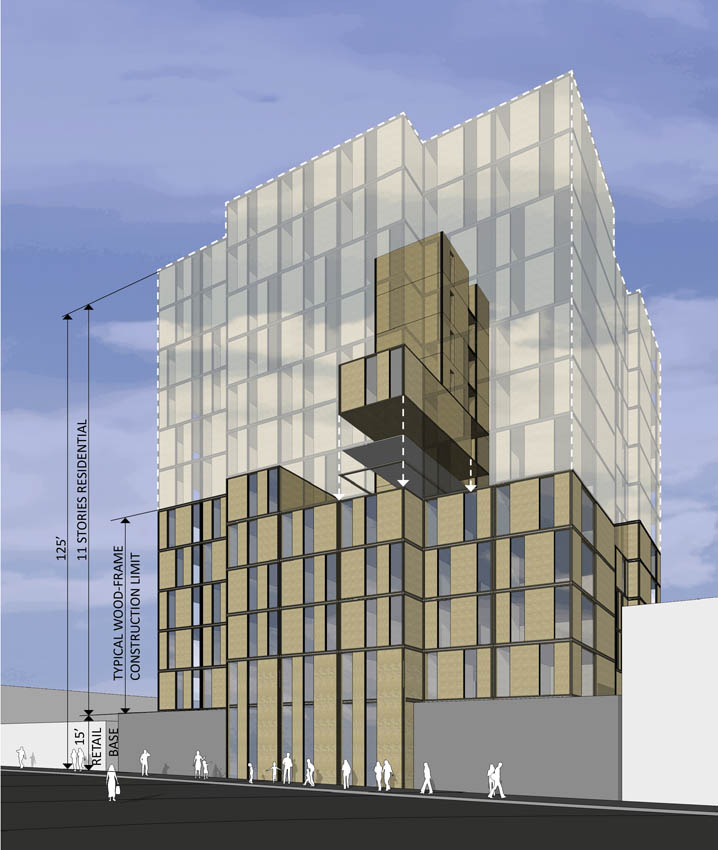 Cross laminated timber building diagram