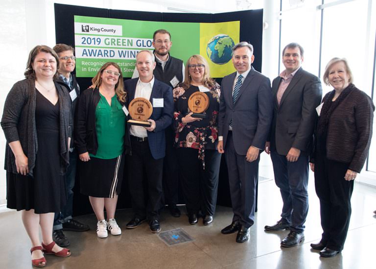 Photo showing 2019 Green Globe Award recipients 