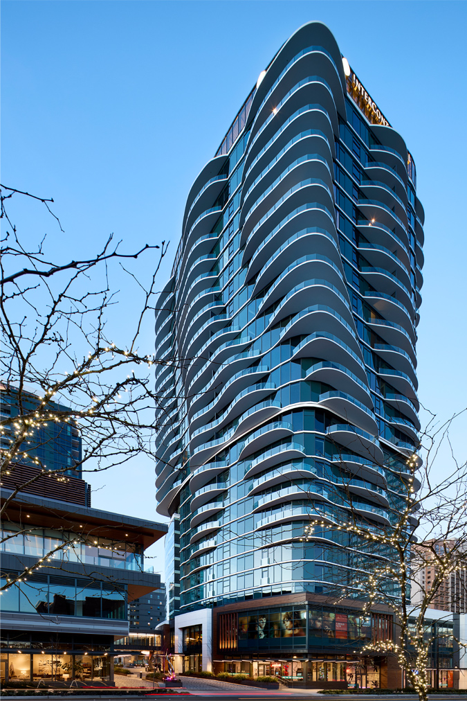 photo of the high rise at dusk