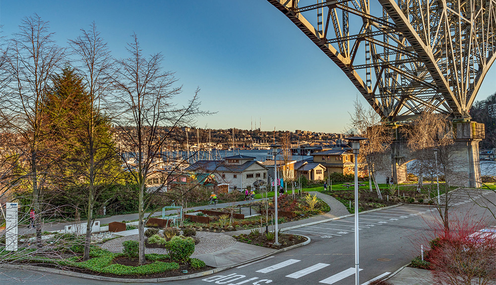 photo of phase 3 of the aurora bridge bioswales