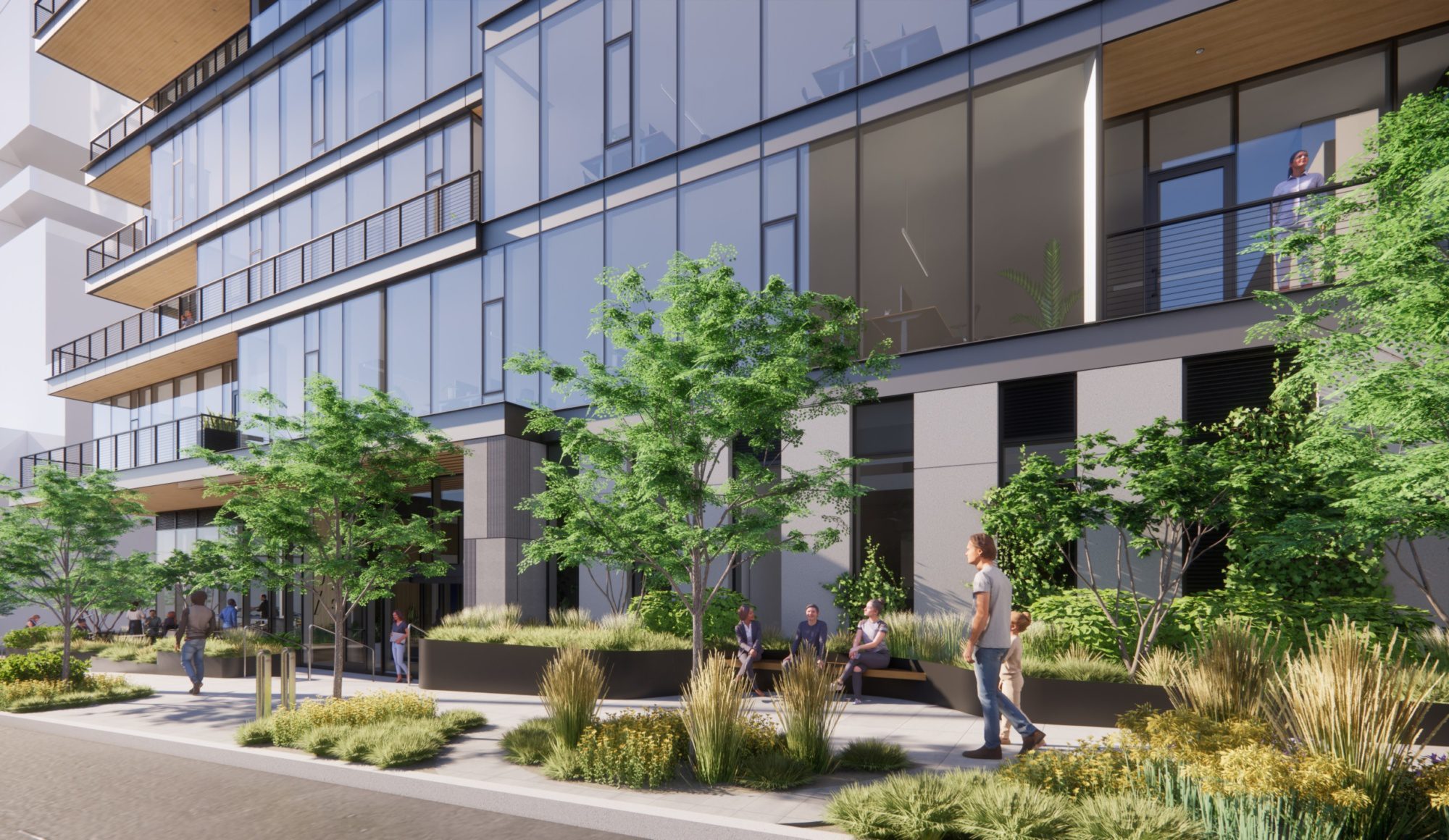 Rendering of 9North streetscape