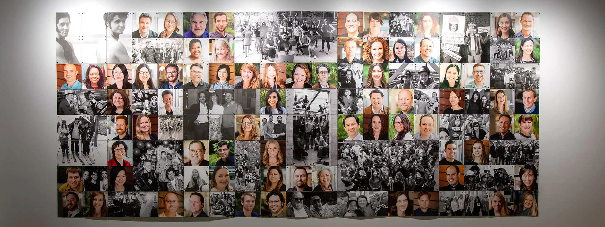 Photo of Weber Thompson employee collage wall