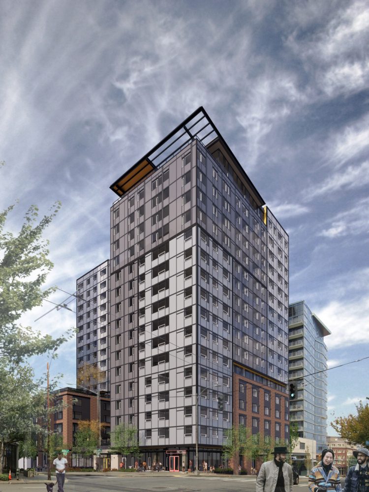 Rendering of the Madison and Boylston project at day time in Seattle