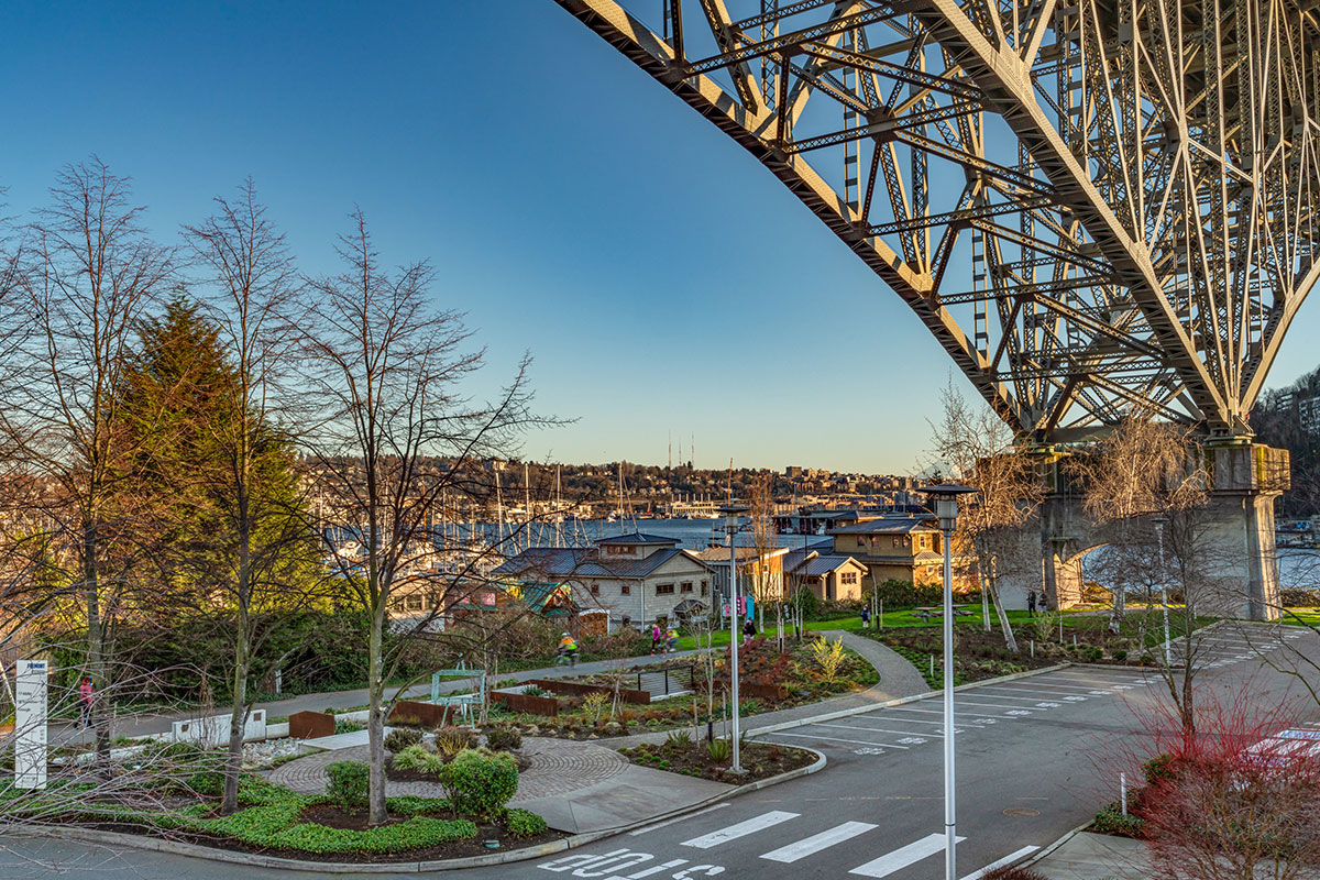 Photo of phase three of the aurora bridge swales