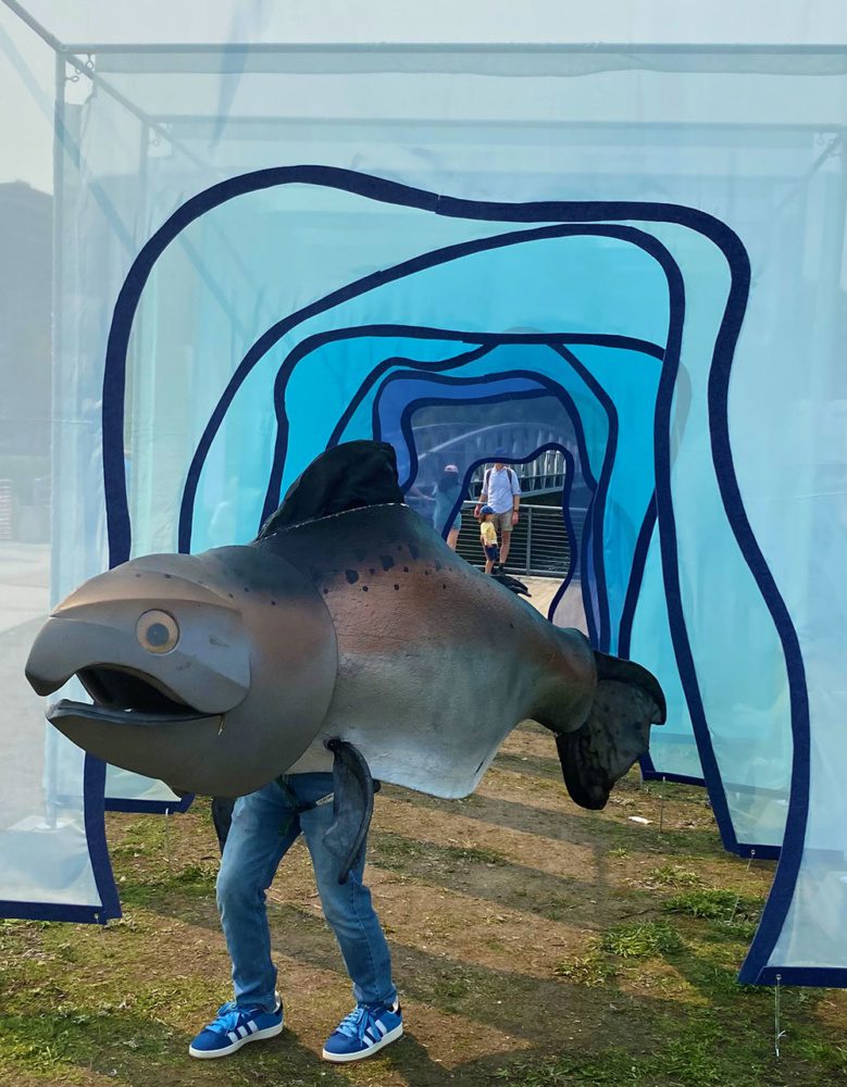 Photo of Sal the Salmon at the Seattle Design Festival