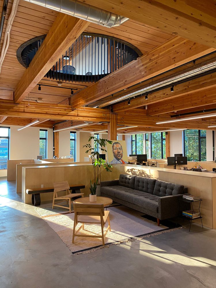 Photo of the mass timber interior of Cedar Speedster