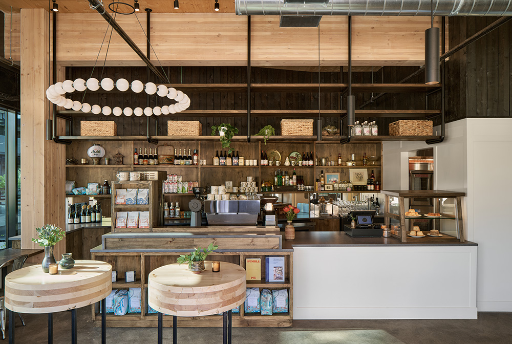 photo of the counter space and antique inspired goods sold at the wayland mill